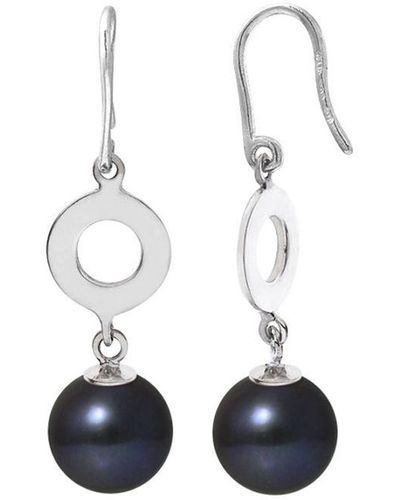 Blue Pearls Pearls Freshwater Pearl, Hooks Earrings And Sterling 925/1000 - White