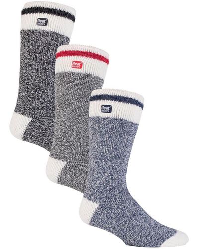 Heat Holders 3 Pack Multipack Insulated Thermal Socks For Winter - Grey