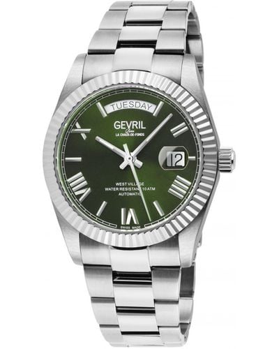 Gevril West Village 48950b Swiss Automatic Sellita Sw200 Watch Stainless Steel - Grey