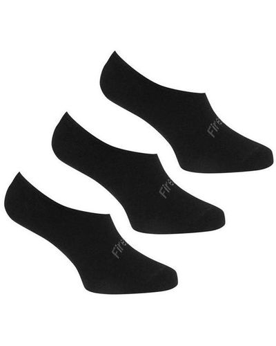 Firetrap 3 Pack Invisble Socks - Black