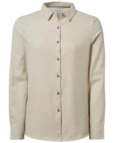 Craghoppers Ladies Dornoch Marl Long-Sleeved Shirt (Light Raffia) - Natural