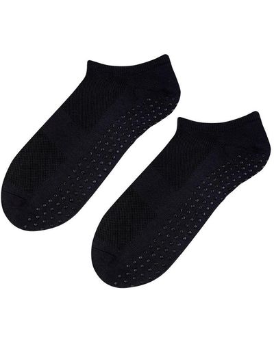 Steve Madden 1 Paar Katoenen Onzichtbare Sokken Met Grip | Pilates Sokken - Blauw
