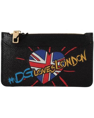Dolce & Gabbana Black Leather #dgloveslondon Cardholder Coin Case Wallet