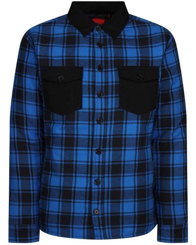 Luke 1977 Ellan Valley Regular Fit Overshirt Blue
