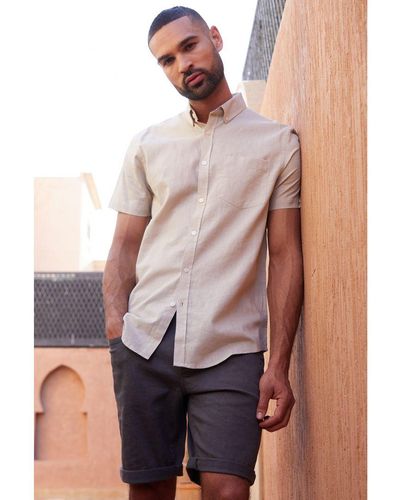 Threadbare 'Dragon' Cotton-Linen Blend Short-Sleeve Shirt - Multicolour