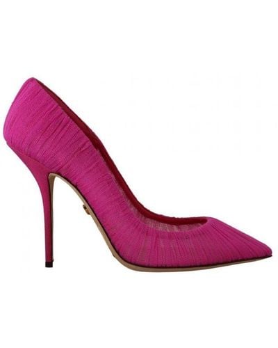Dolce & Gabbana Tulle Stiletto High Heels Court Shoes Shoes Silk - Purple