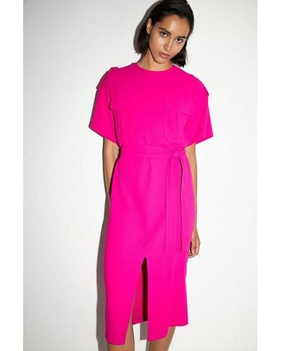 Warehouse Utility Soft Shift Dress - Pink