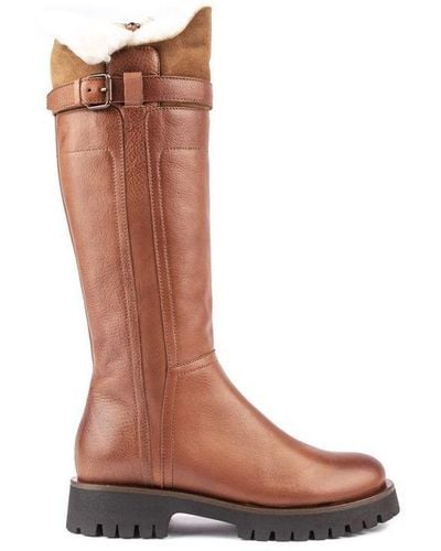 Sole Made In Italy Como Knee High Biker Boots Leather - Brown