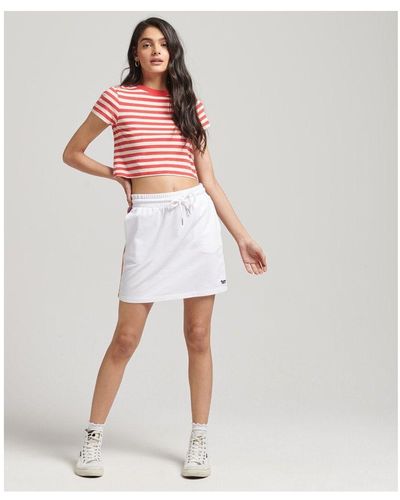 Superdry Vintage Stripe Hockey Skirt - Pink