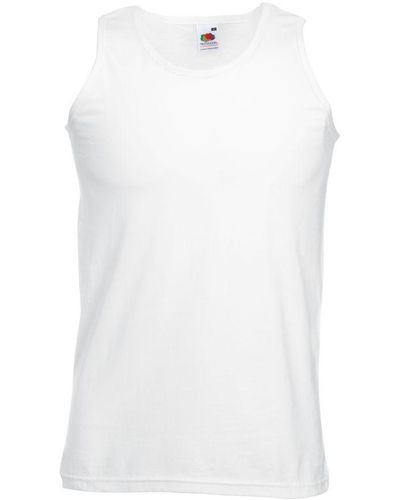 Fruit Of The Loom Athletic Sleeveless Vest / Tank Top - White