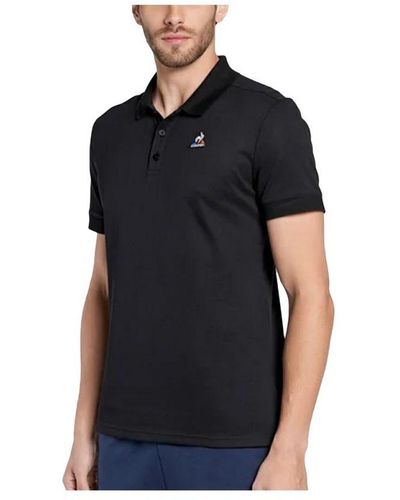 Le Coq Sportif Poloshirt Zwart Regular Fit - Blauw