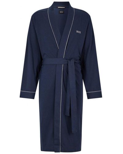 BOSS Hugo Black Kimono Dressing Gown Dark Blue