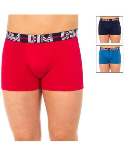DIM Pack-3 Boxers System Breathable Fabric D01Qu - Red