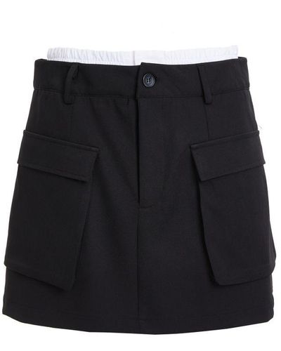 Quiz Double Waistband Cargo Mini Skirt - Black