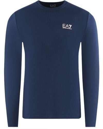 EA7 Large Back Logo Long Sleeved T-Shirt - Blue