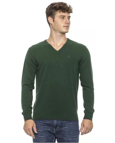 Conte Of Florence Classic V-neck Wool Jumper - Green