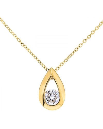 DIAMANT L'ÉTERNEL 9ct Geelgouden Kwart Karaat Diamanten Traanhanger En 18 Inch Ketting - Metallic
