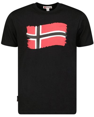 GEOGRAPHICAL NORWAY Jorent Sx1078Hgn Short Sleeve T-Shirt - Black