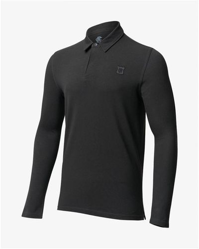 Castore Rangers Long Sleeve Polo Shirt - Black