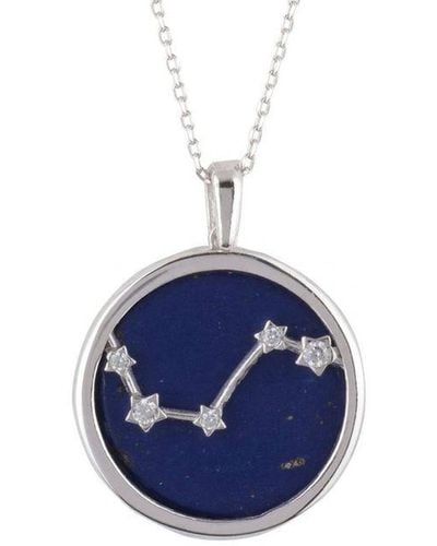 LÁTELITA London Zodiac Lapis Lazuli Gemstone Star Constellation Pendant Necklace Aries - Blue