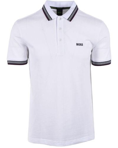 BOSS Boss Paddy Polo Shirt Natural - White