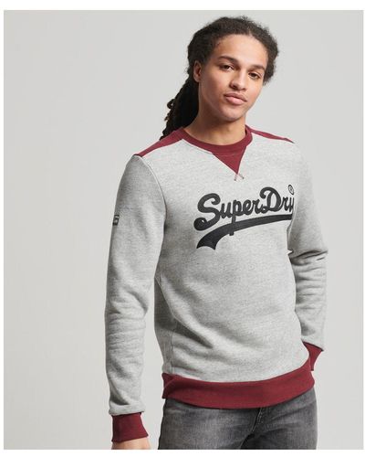 Superdry Vintage Logo Collage Sweatshirt Met Ronde Hals - Grijs
