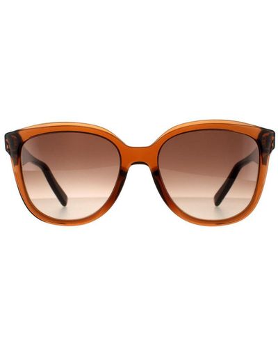 Ferragamo Sqaure Crystal Gradient Sunglasses - Brown
