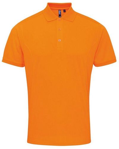 PREMIER Coolchecker Pique Polo Shirt (Neon) - Orange