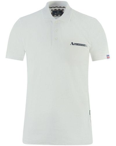Aquascutum Boxed Logo Polo Shirt - White