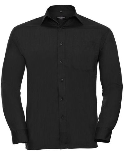 Russell Collection Long Sleeve Shirt () - Black
