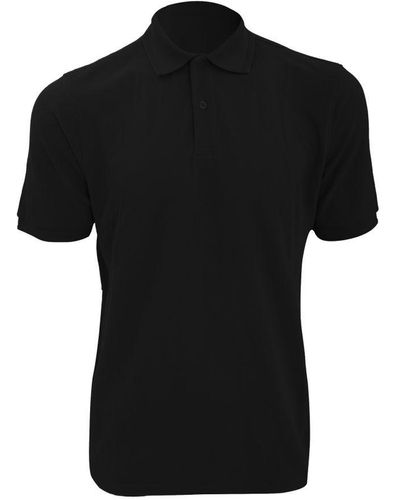 Russell Ripple Collar & Cuff Short Sleeve Polo Shirt () - Black