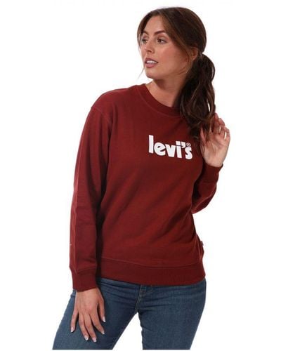 Levi's Levi's Standaard Sweatshirt Met Ronde Hals En Print Voor , Bordeauxrood