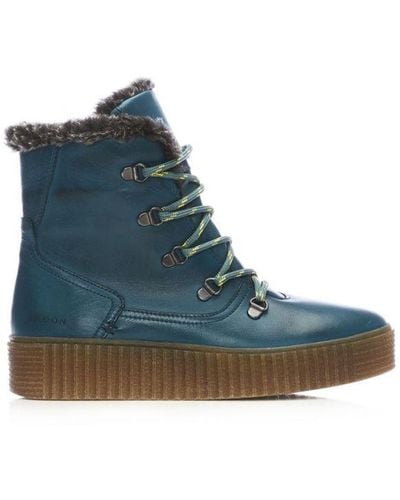 Shoon 'Sh Infur' Leather Lace Up Boots - Blue