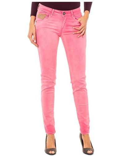 La Martina Elastic Trousers With Skinny Cut Hems Hwt010 - Pink