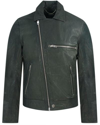DIESEL L-Hater 900 Leather Jacket - Green
