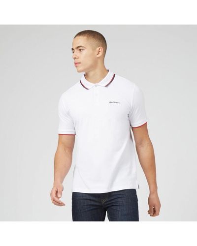 Ben Sherman Men's Twin Tipped Polo Shirt In White - Wit