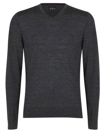 Howick Merino V Neck Sweatshirt In Charcoal - Zwart