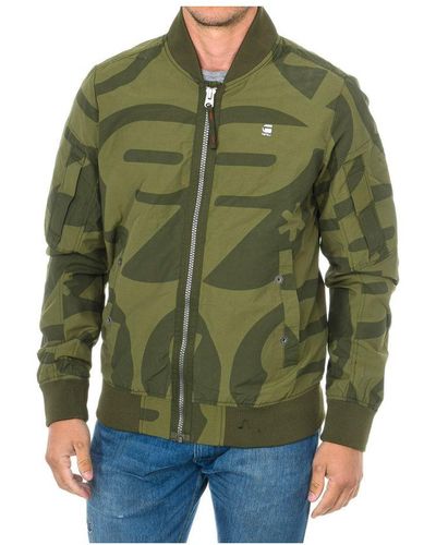 G-Star RAW Bomber Jacket With Contrasting Mesh Lining Inside D01253 Man Cotton - Green