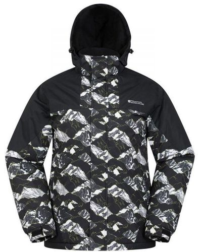 Mountain Warehouse Shadow Ii Printed Ski Jacket (houtskool/wit) - Zwart