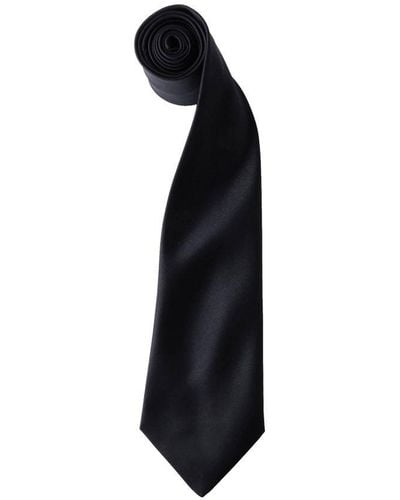 PREMIER Kleuren Satin Clip Tie (pakket Van 2) (zwart)