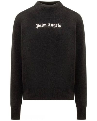 Palm Angels Classic Logo Knitted Jumper - Black