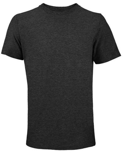 Sol's Marl T-shirt Voor Volwassenen (houtskool) - Zwart