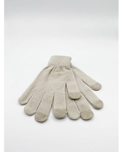SVNX Knitted Touchscreen Gloves - White