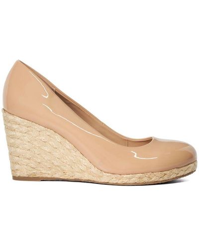 Dune Ladies Annabels - Wedge Heel Espadrille Shoes Leather - Natural