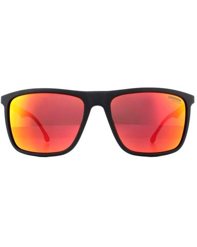 Carrera Rectangle Matte Mirror Sunglasses - Red