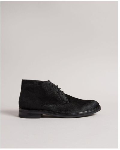 Ted Baker Andrewh Hair Calf Chukka Button Sole Boot - Black