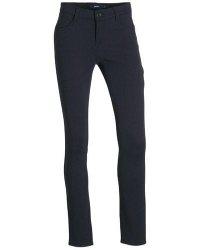 Gardeur Slim Fit Pantalon Zita1 Met All Over Print Marine - Blauw