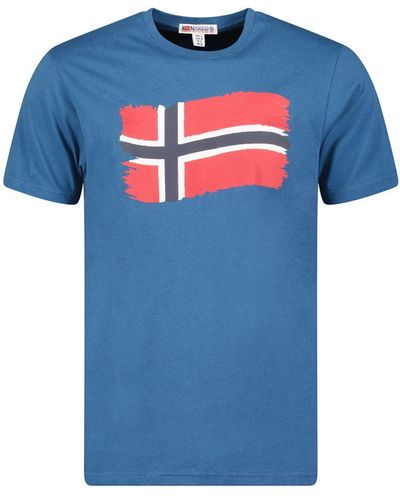 GEOGRAPHICAL NORWAY Jorent-t-shirt Met Korte Mouwen - Blauw
