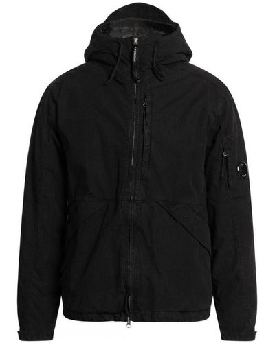 C.P. Company 50 Fili Rubber Hooded Jacket - Black