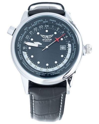 Aviator Chronograph Analog Watch With Multiple Time Zones - Blue